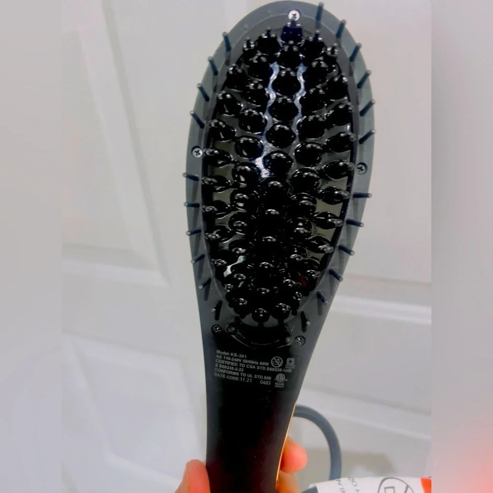 Foxybae Hair Straightening Brush Rose Gold Ceramic Tourmaline Pink Straightener